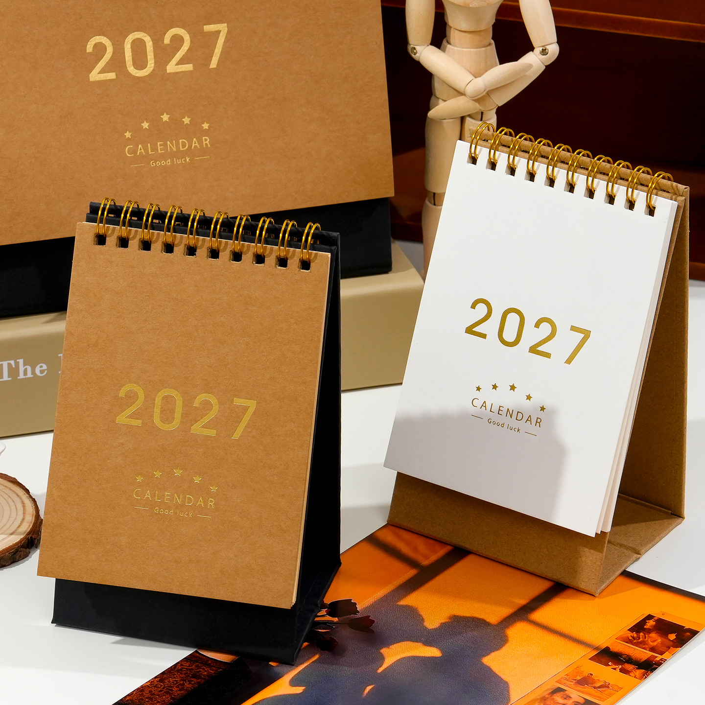 OHAYA | 2027 Calendar Gilding Desk Calendar Desk Calendar Desktop Memo ...