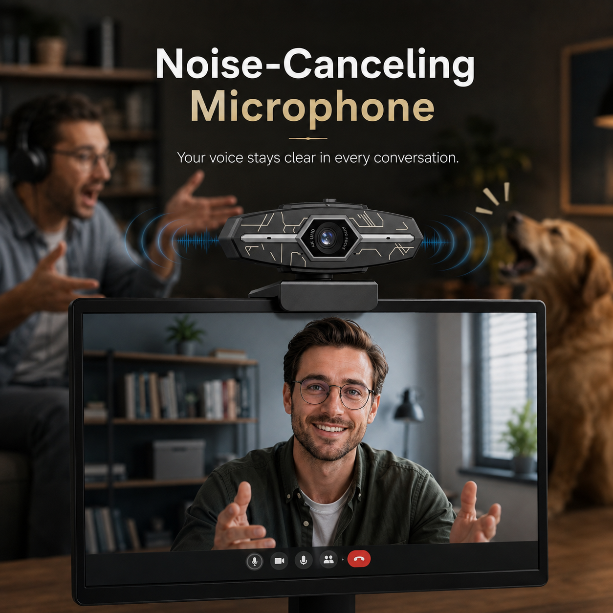 4K Autofocus PC Web Camera with Mic & Privacy Cover, USB Plug&Play ...