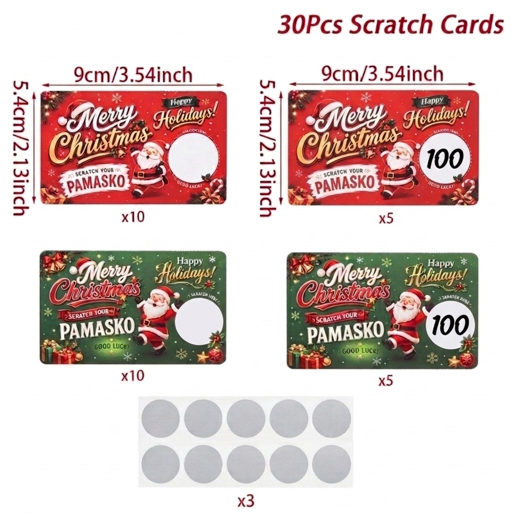 120pcs Christmas Money Reward Scratch Card Game For Christmas Party ...