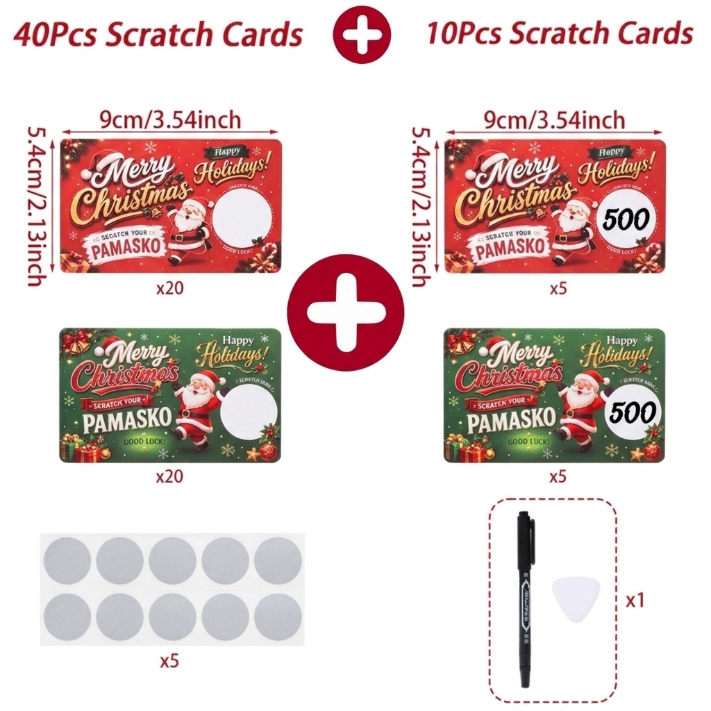 120pcs Christmas Money Reward Scratch Card Game For Christmas Party ...