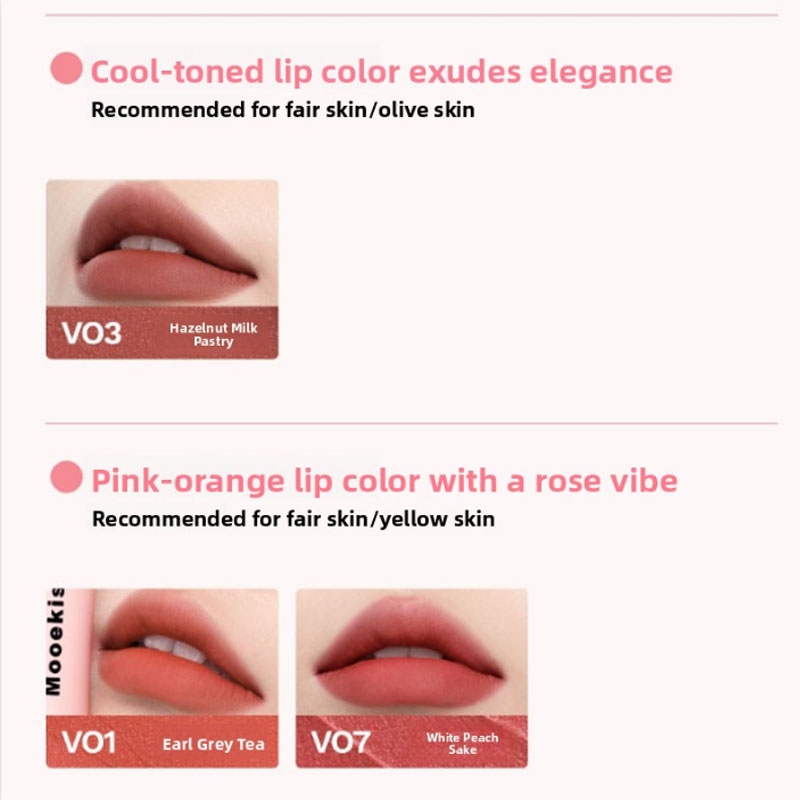 Mooekiss Velvet Mist Long-Lasting Matte Lip Mud Non-Stick Gloss ...