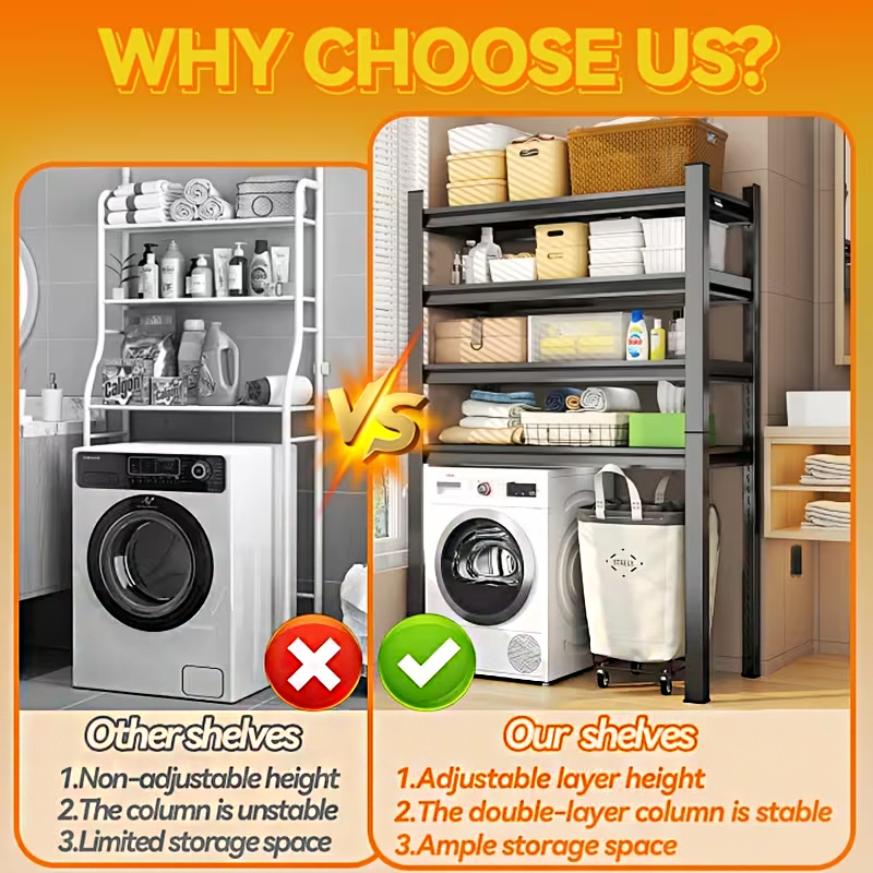 Washing machine storage rack Bathroom shelf, refrigerator shelf ...