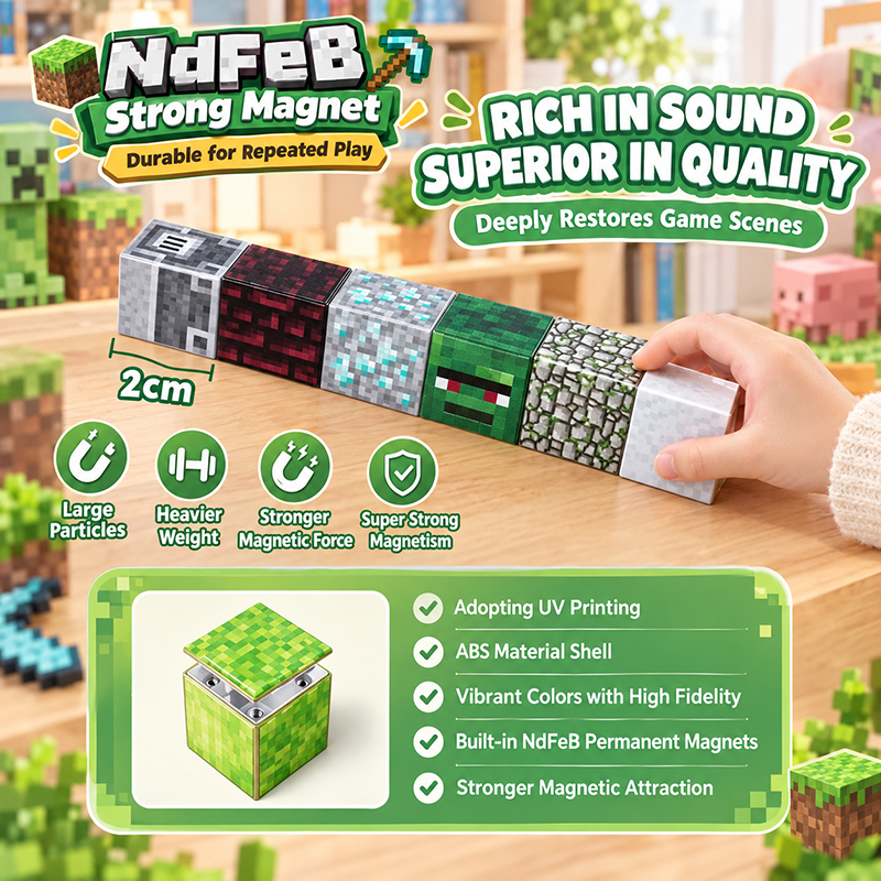 100 PCS Magnetic Block Minecraft Magnetic Building Blocks DIY Cube ...