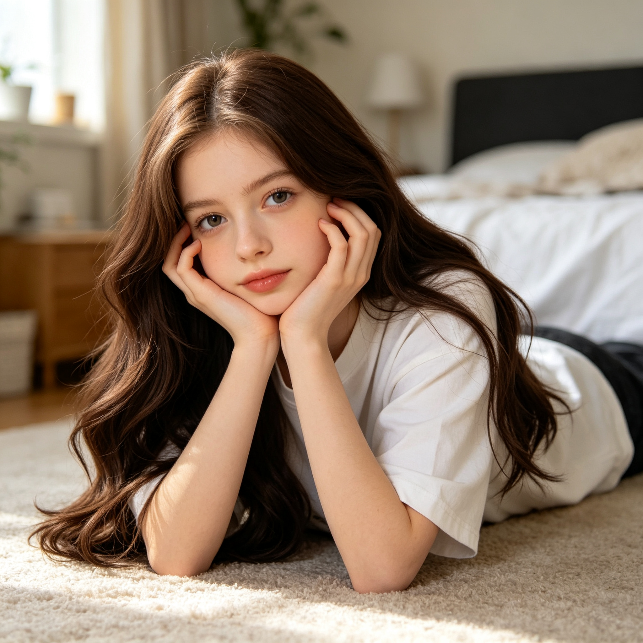 Dark Brown 65cm Long Loose Wavy Synthetic Wig, Middle Part Heat ...