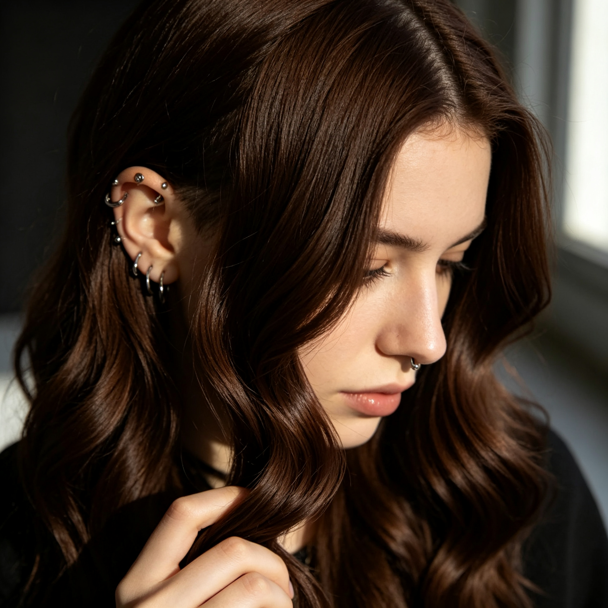 Dark Brown 65cm Long Loose Wavy Synthetic Wig, Middle Part Heat ...
