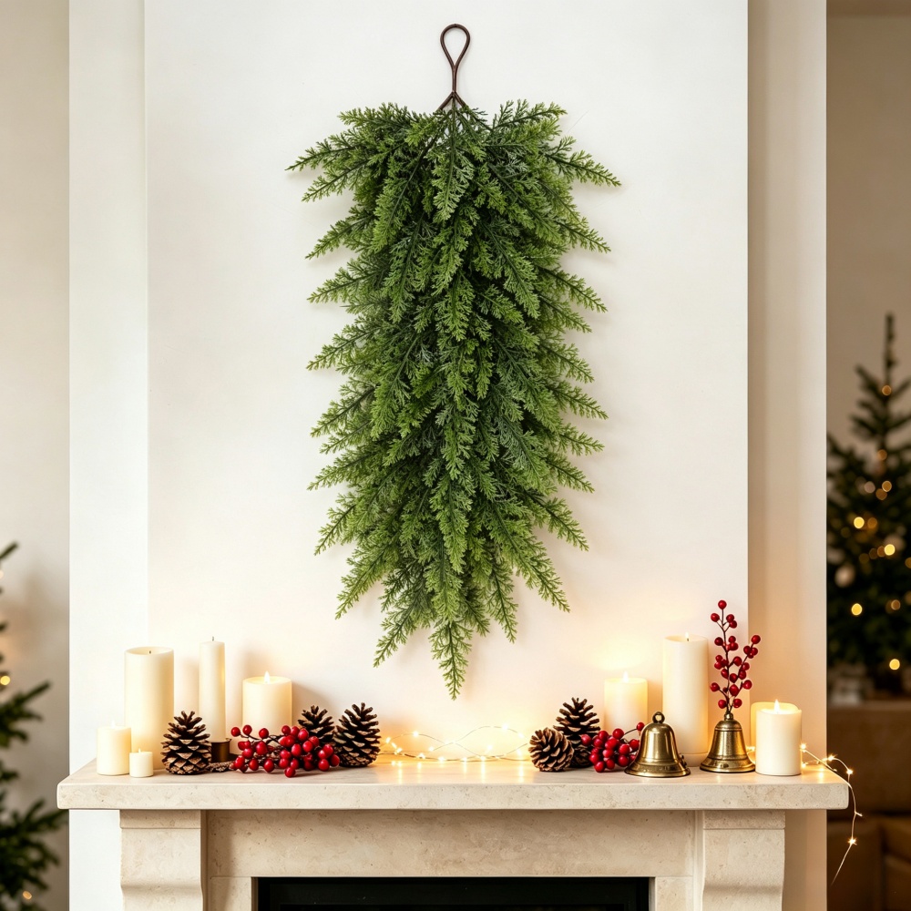 Christmas Decor Vines, Simulated Pine Cypress Vine, Artificial Plants ...