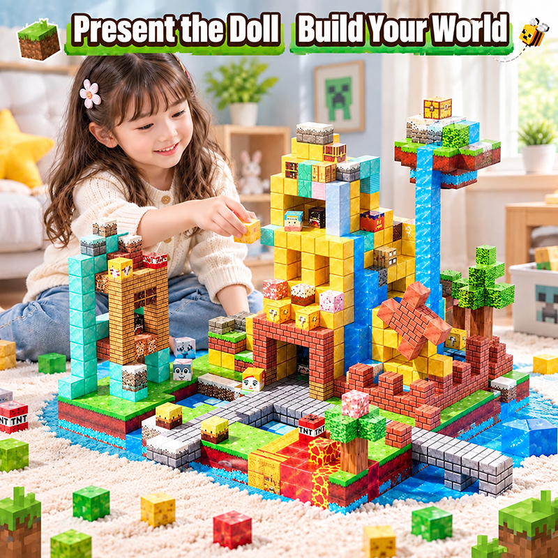 100 PCS Magnetic Block Minecraft Magnetic Building Blocks DIY Cube ...
