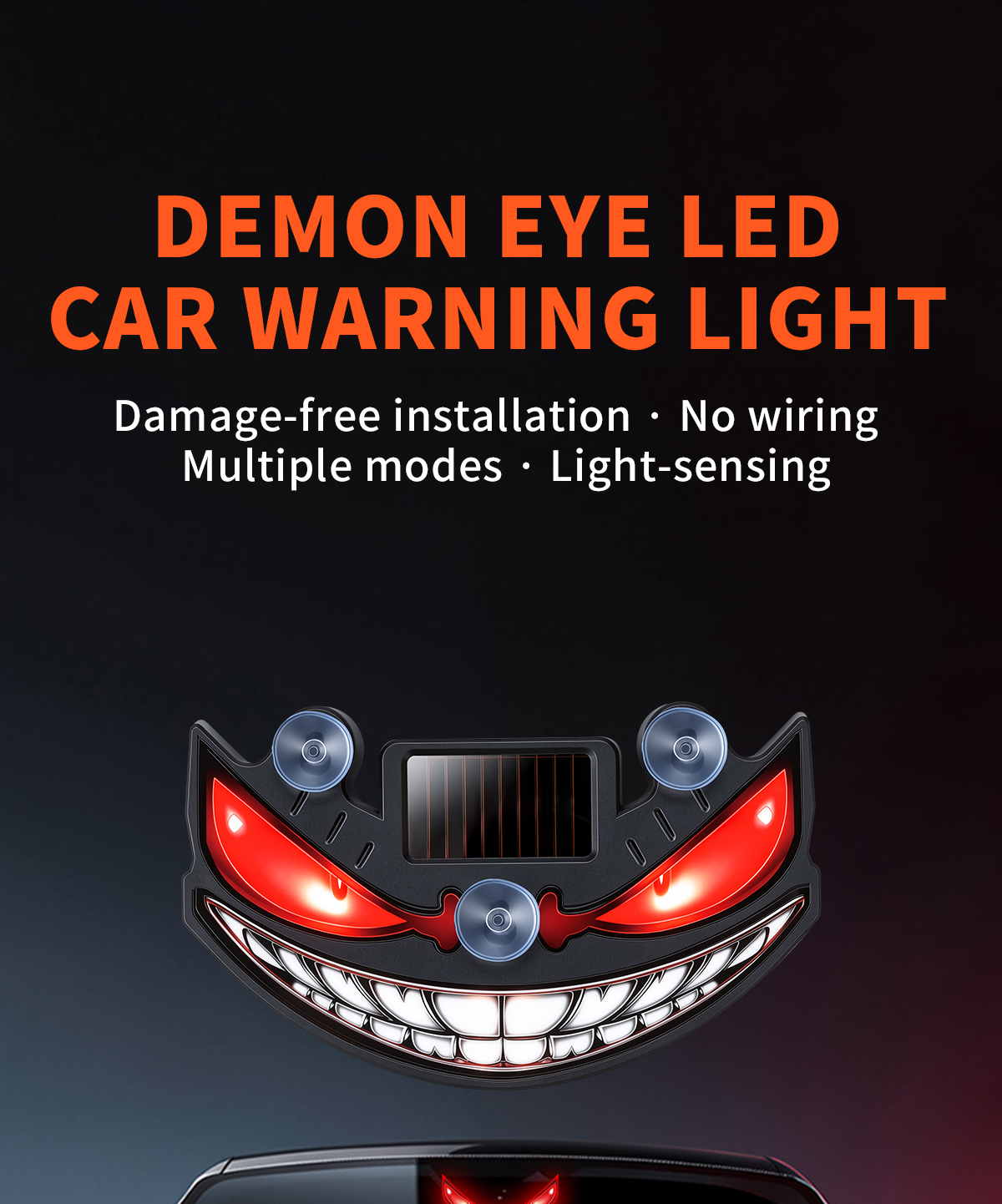 Solar Powered Car Neon Light Wireless Cool DEMON EYE Led Ambient Light ...