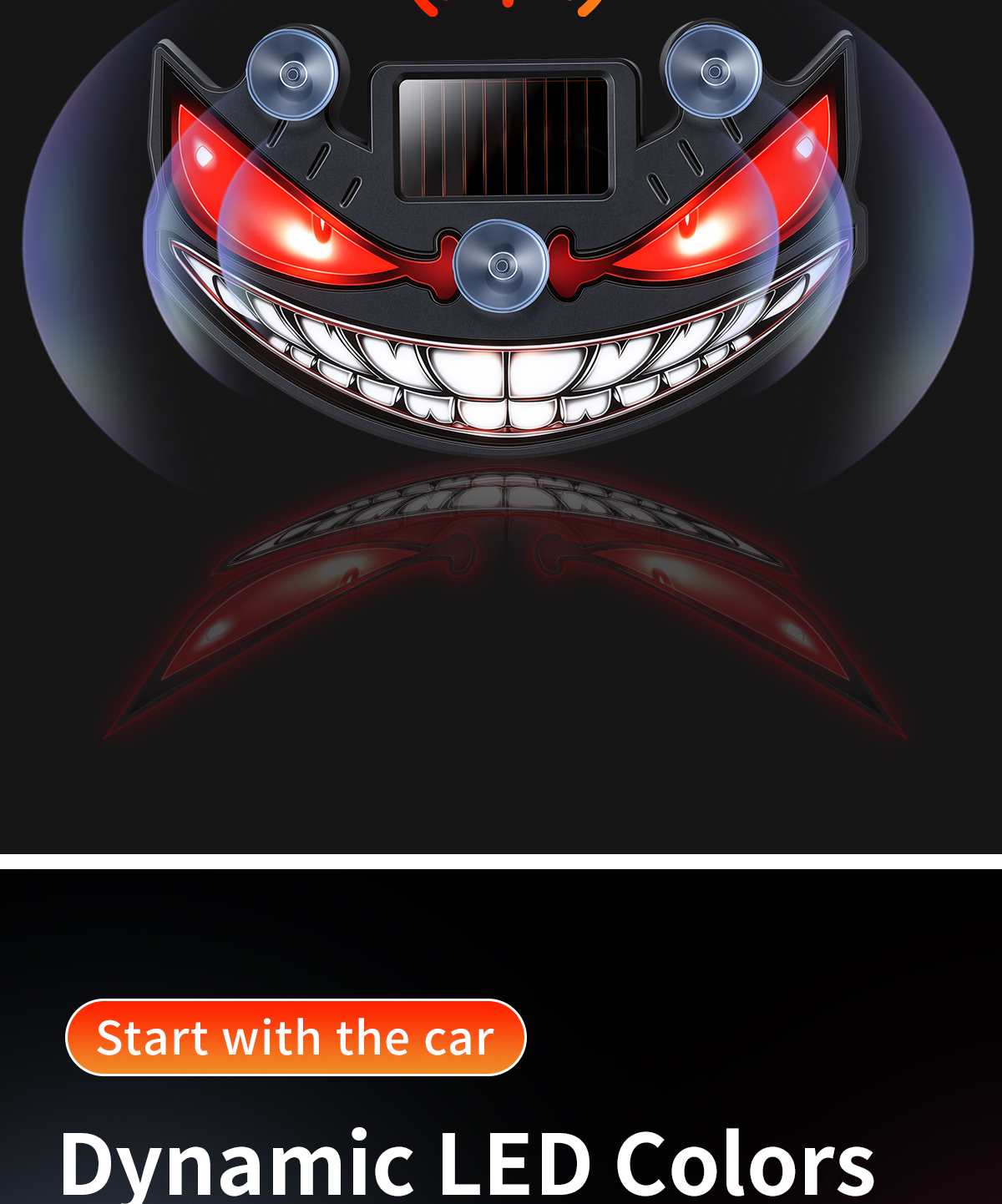 Solar Powered Car Neon Light Wireless Cool DEMON EYE Led Ambient Light ...