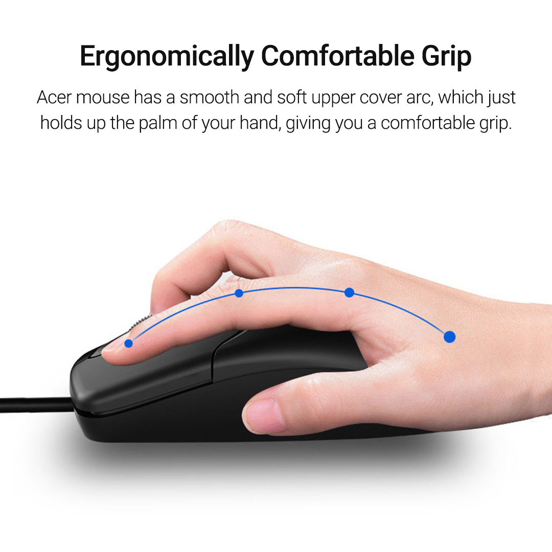 Acer OAK-030 Slim Wired Keyboard and Optical Mouse Combo for Desktop ...