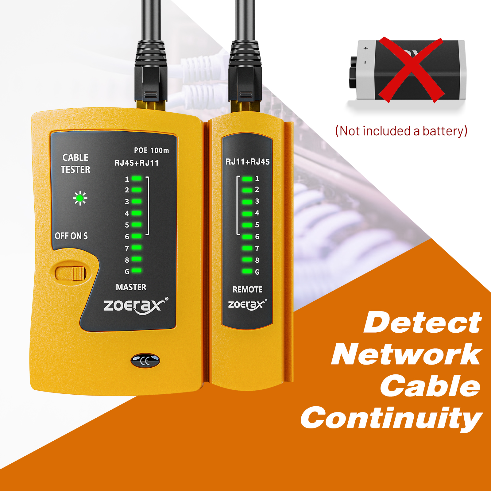 ZoeRax PoE RJ45 LAN Cable Tester Network Cable Tester RJ11 RJ12 CAT5 ...