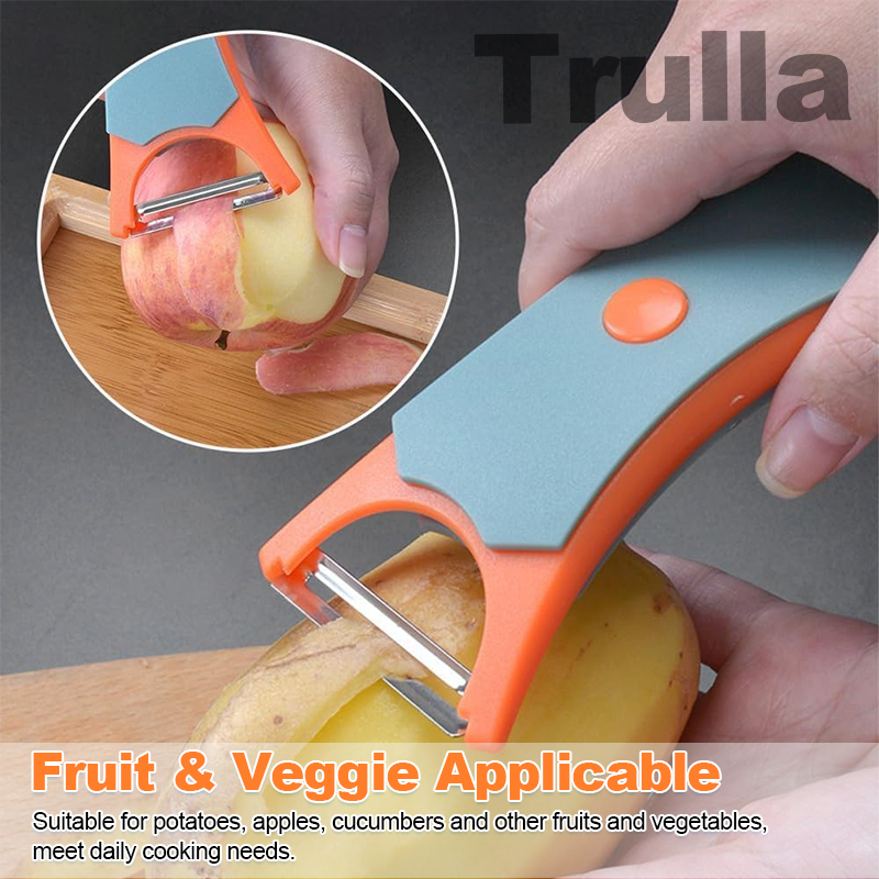 TRULLA 2 In 1 Multifunctional Vegetable Fruit Peeler Carbon Steel Blade ...