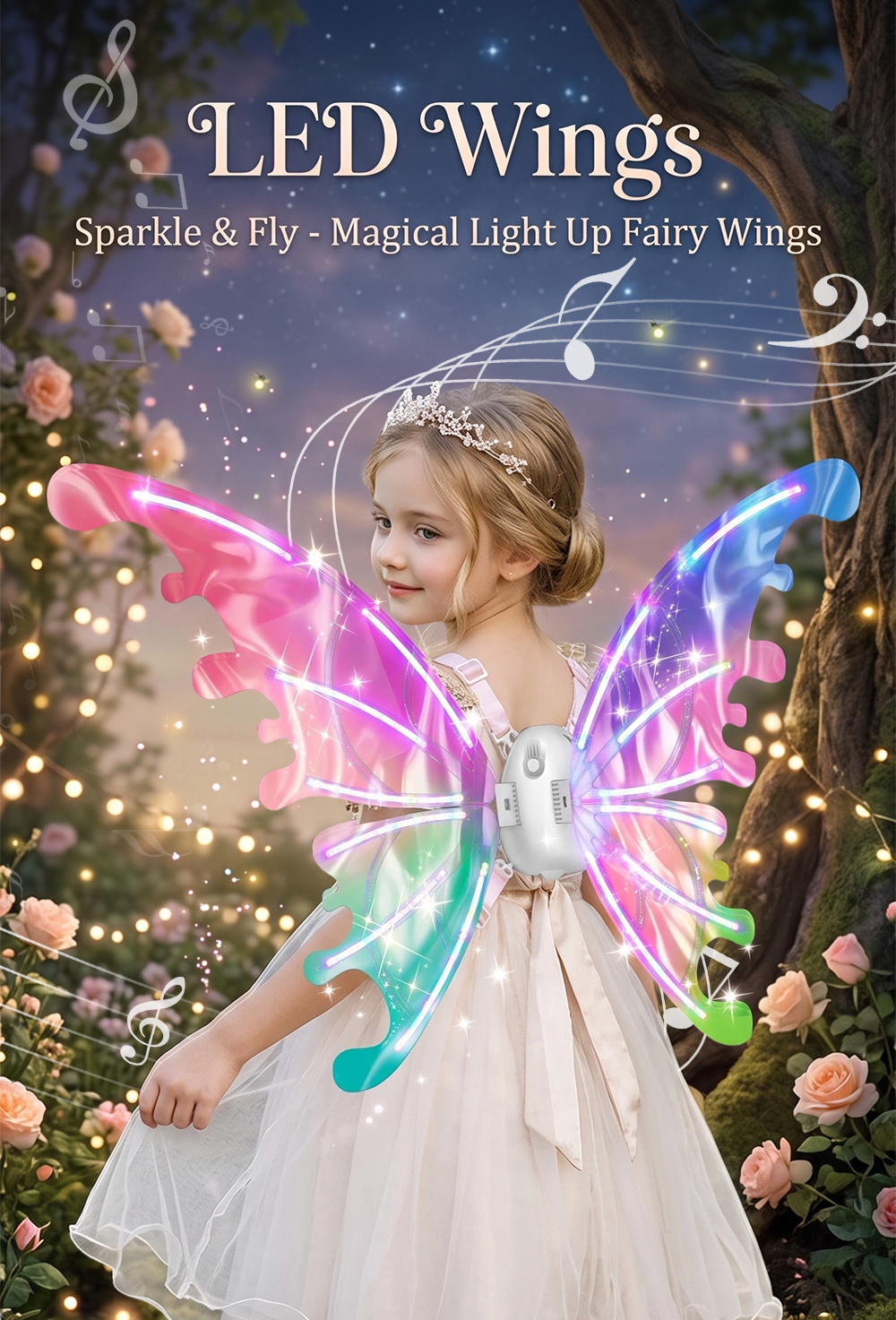 Unikids Girls Electrical Butterfly Wings With Music Lights For Kids ...