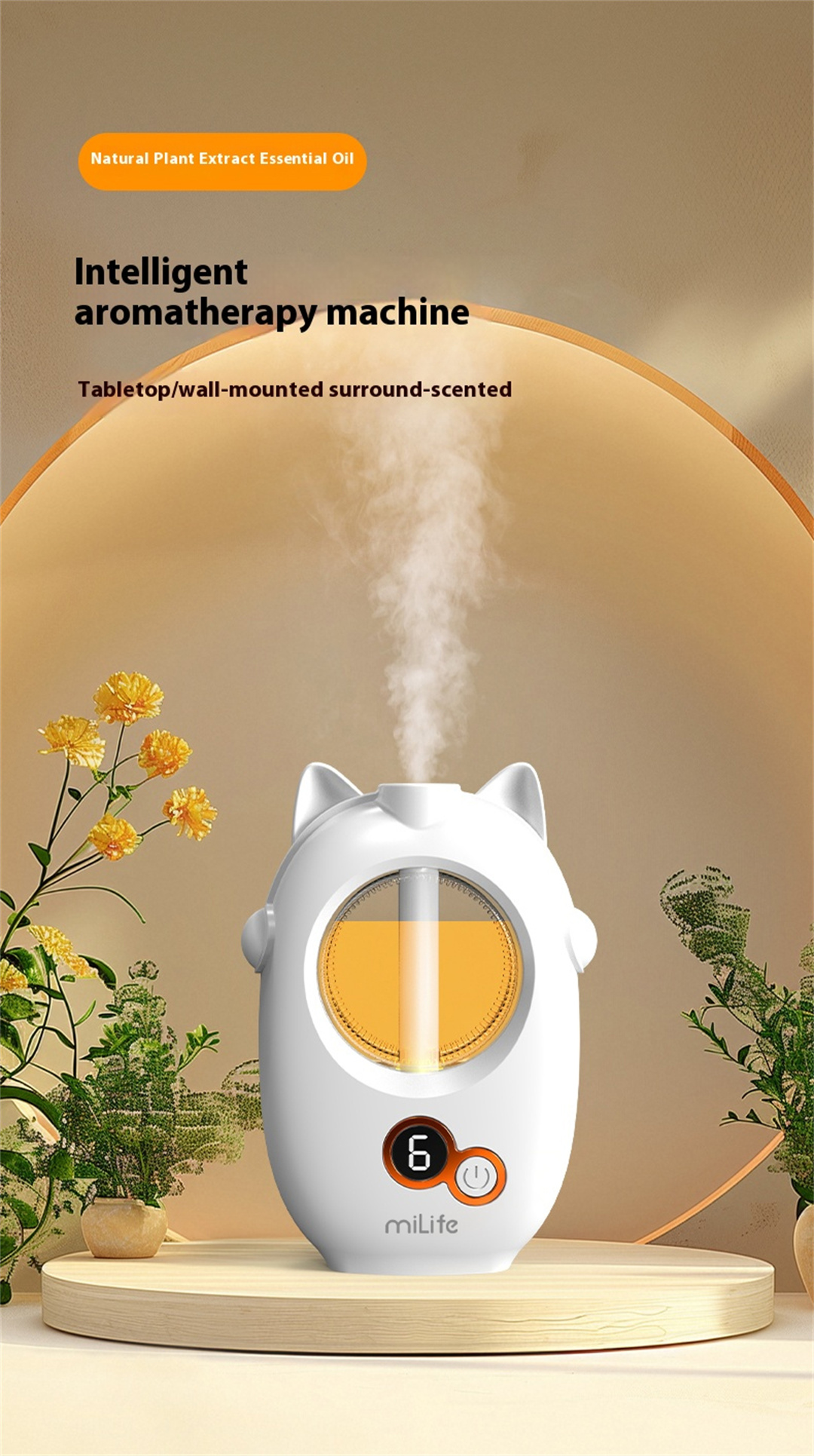 Milife Smart Aroma Diffuser, 50ml Essential Oil Capacity, 6 Modes, RGB ...