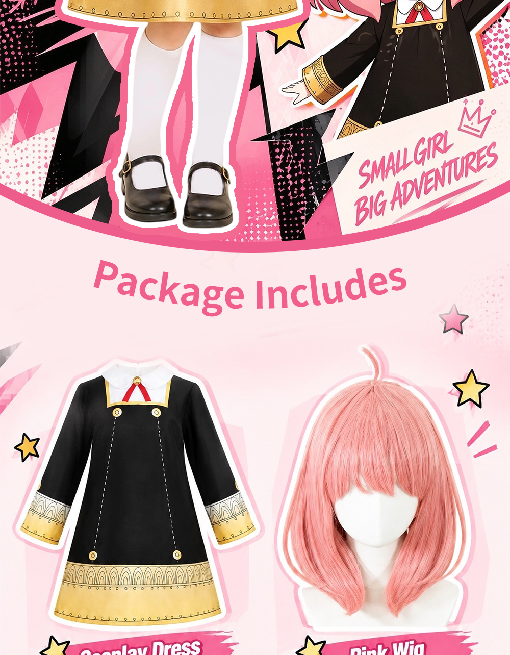 Oscarbaby SPY X FAMILY Anya Forger Cosplay Costume for Girls Kids Anime ...