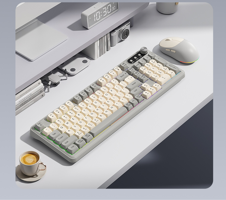 BOW Rechargeable Tri‑Mode RGB Peripherals V8 Keyboard or M8 Silent ...