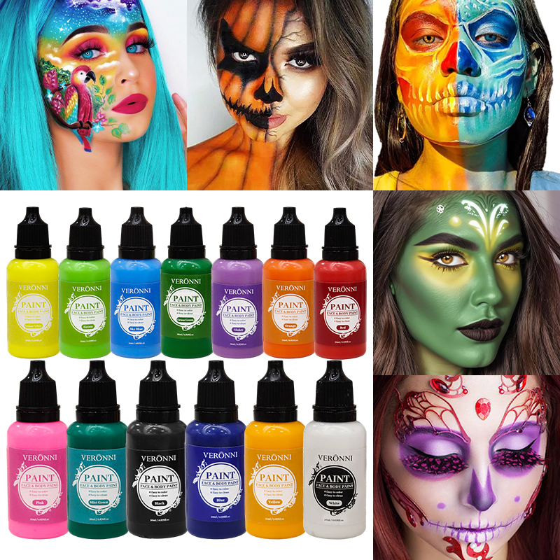 20ml Water Based Face Body Paint Liquid 13 Colors, Halloween Cosplay ...