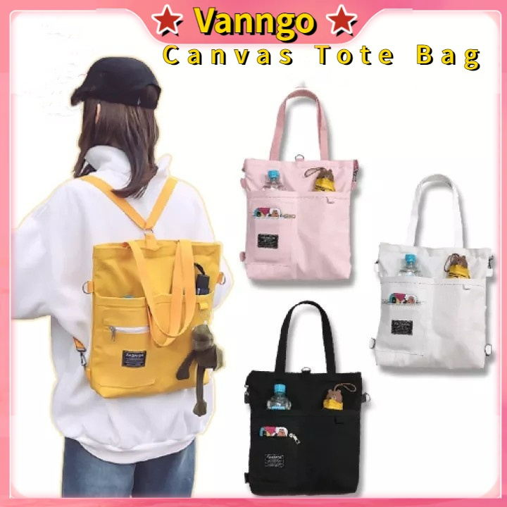 Women s Canvas Tote Bag Multifunctional Style Large Capacity Student School Bag Canvas Backpack Women Shopee Philippines