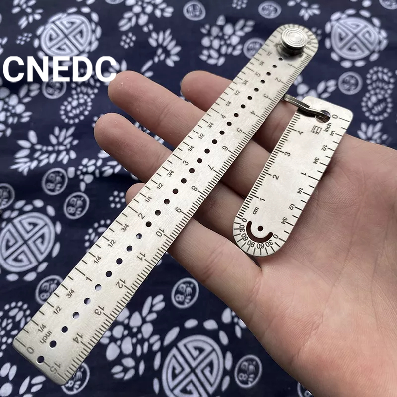 CNEDC Titanium Alloy Integrated Ruler Measuring Ruler Compass Drawing