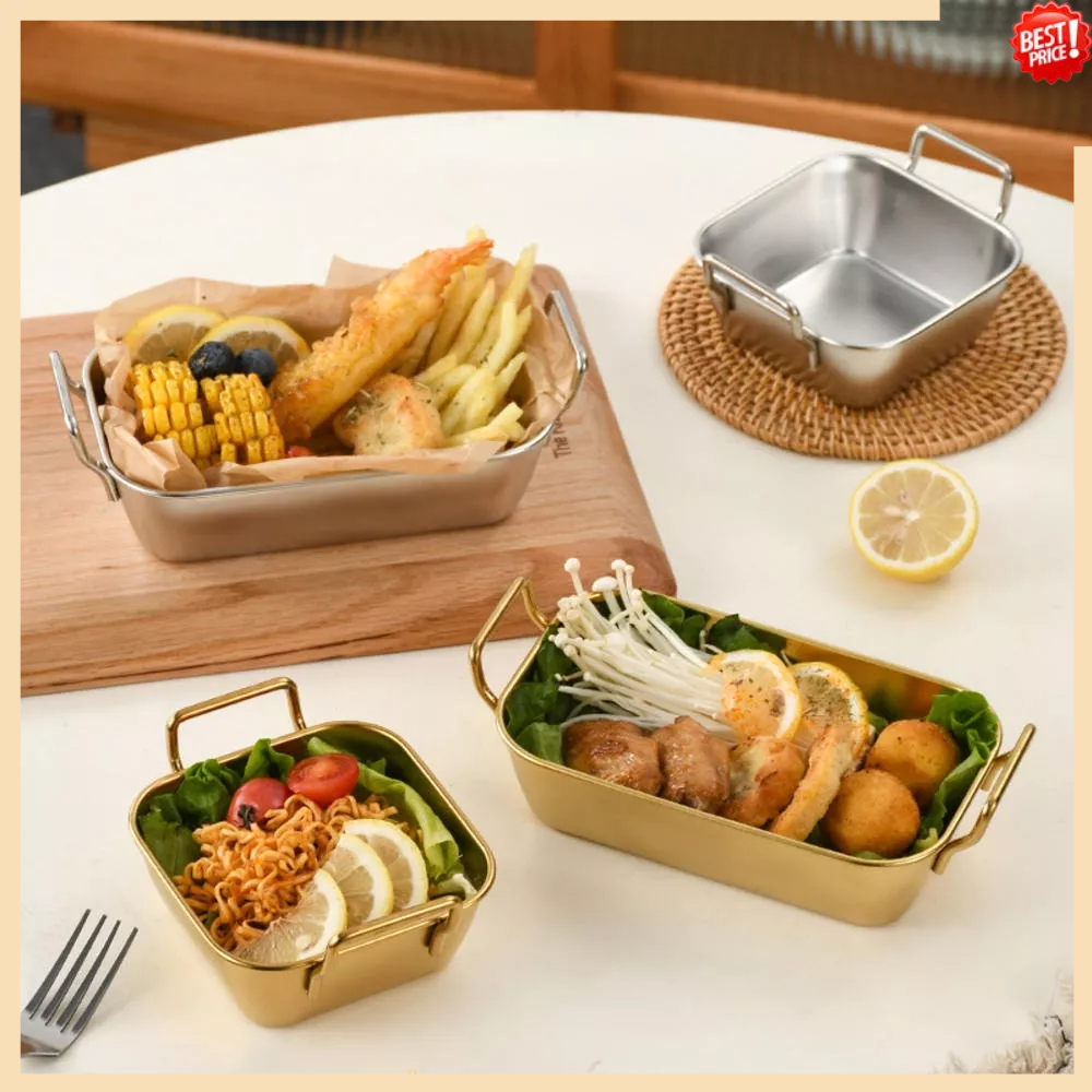 Stainless Steel Plate Korean Plate Snack Box Mini French Fries Plate ...