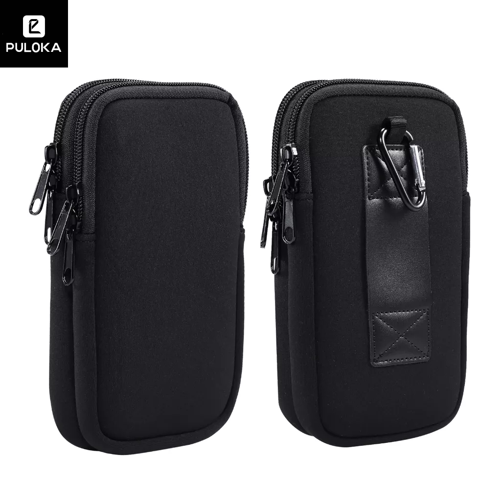 Nylon Elasticity Neoprene Waterproof Mobile Phone Bag Double Pouch