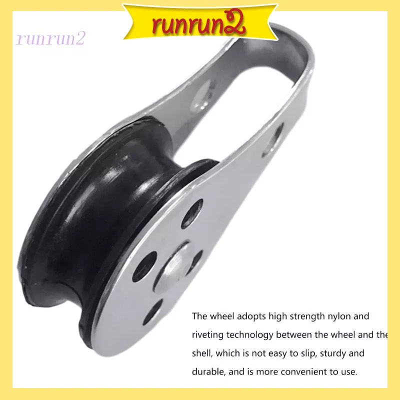 RUN 2Pcs 316 Stainless Steel Single Pulley Heavy Duty Cable Wire Rope