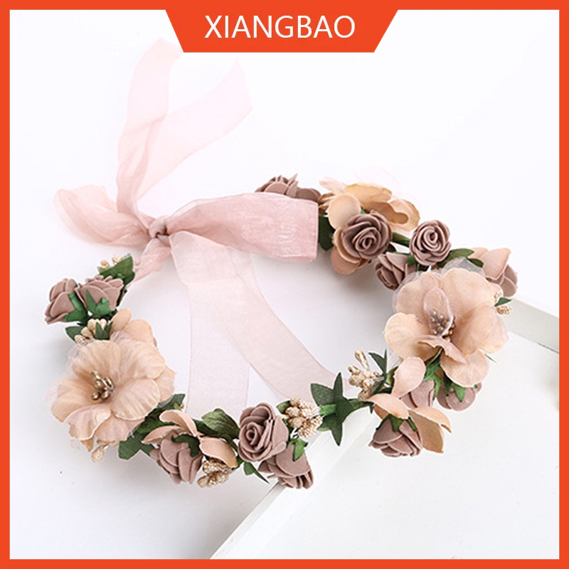 Fashion Women Wedding Flower Hair Garland Crown Headband Floral Wreath