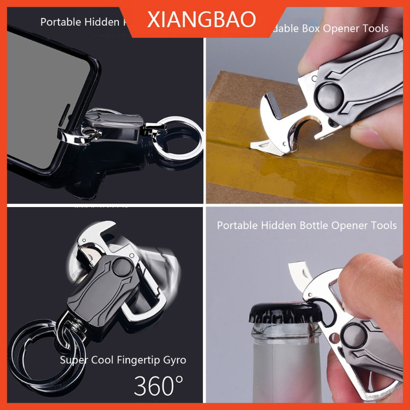 10MK 4-in-1 Heavy Duty Key Chain Rotatable Keyring Bottle OpenerBox ...