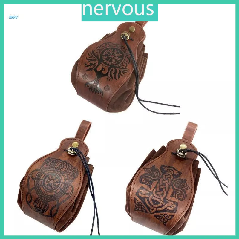 NERV PU Leather Bag Rolling Tray Vintage Waist Bag Coin Purse for RPG