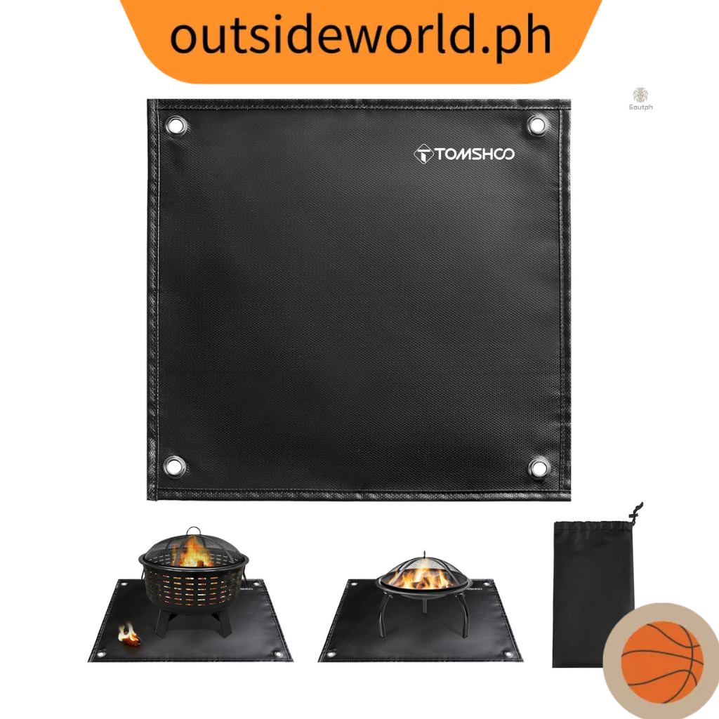 TOMSHOO Under Grill Mat Fire Pit Deck Patio Ember Mat Fireproof Mat ...