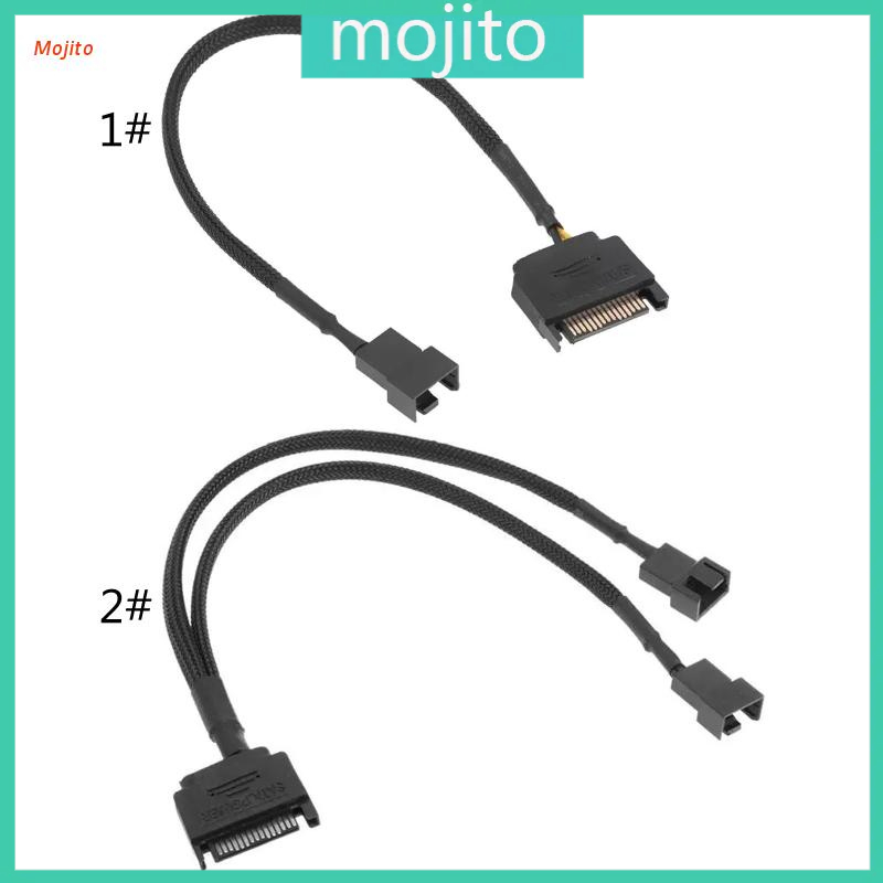 Mojito SATA 15 Pin to 1/2 Cooling Fan Interface 3 Pin/4 Pin Laptop