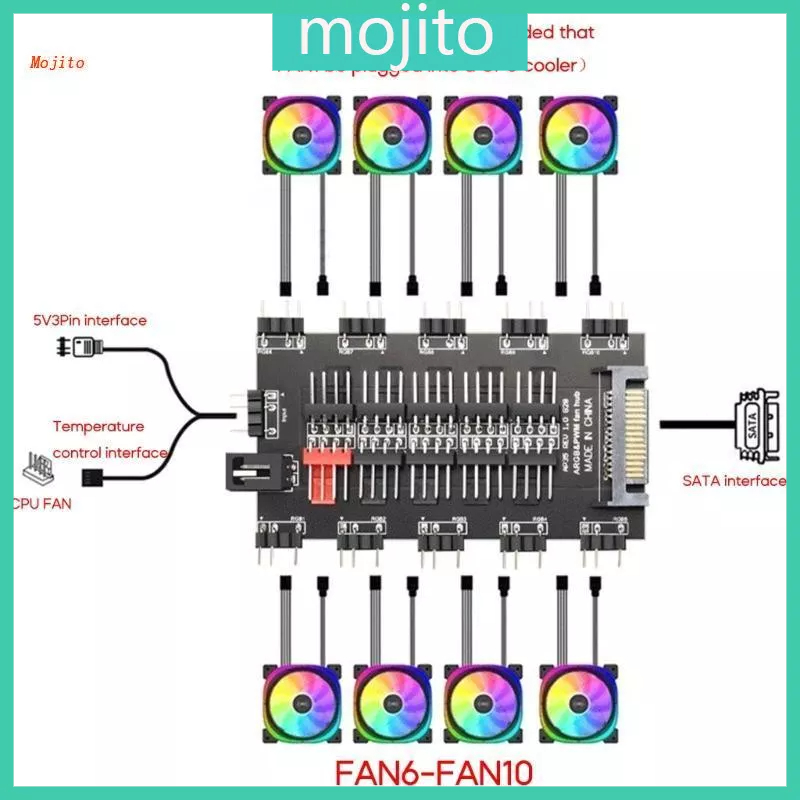 Mojito 5V 3Pin ARGB RGBW Cable AURA SYNC RGB 10 Hub Splitter Power ...