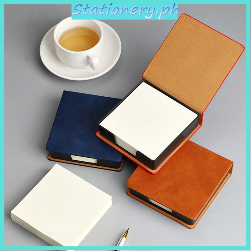 Stat Fashion Sticky Note Organizer Box Leather Memo Pad Dispenser ...