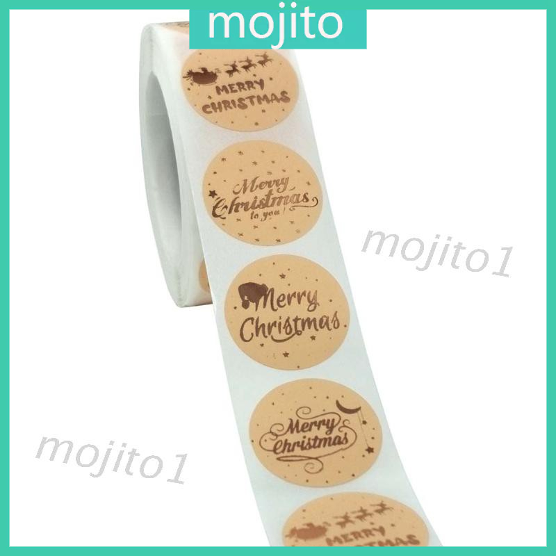Mojito 500pcs Round Merry Christmas Stickers Thank You Card Box Package ...
