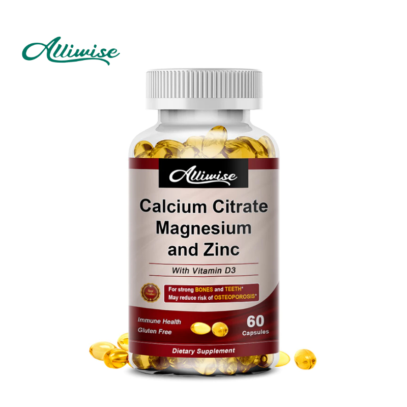 Alliwise Calcium Magnesium Zinc Supplement with Vitamin D3 for Strength ...