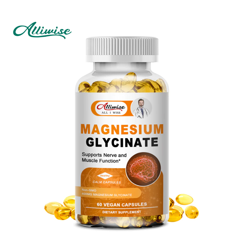Magnesium Glycinate 400mg Mineral Supplement for Women and Mens Natural