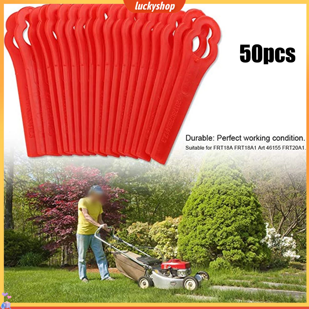 (LUSH) 50pcs Grass Trimmer Blades For KULLER OZITO Plastic 12*7mm Red