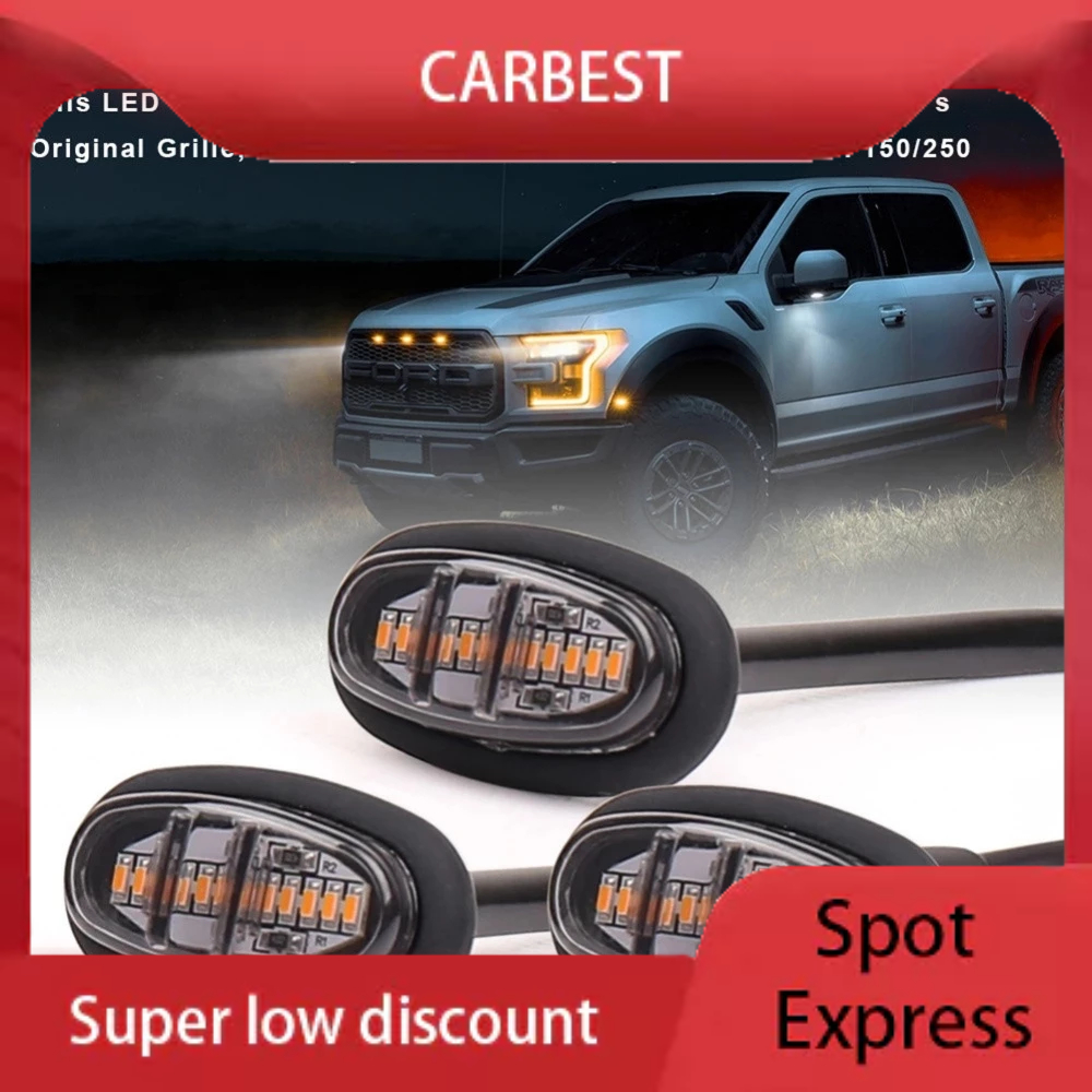 3*Raptor Style Smoked Lens Amber LEDFront Grille Running Lights For Ford F150 Shopee Philippines
