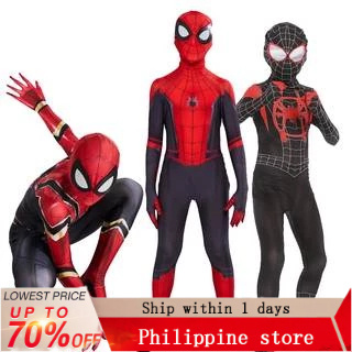 New Miles Morales Far From Home Cosplay Costume Zentai Spiderman Costume  Superhero Bodysuit Spandex Suit for Kids Custom Made 