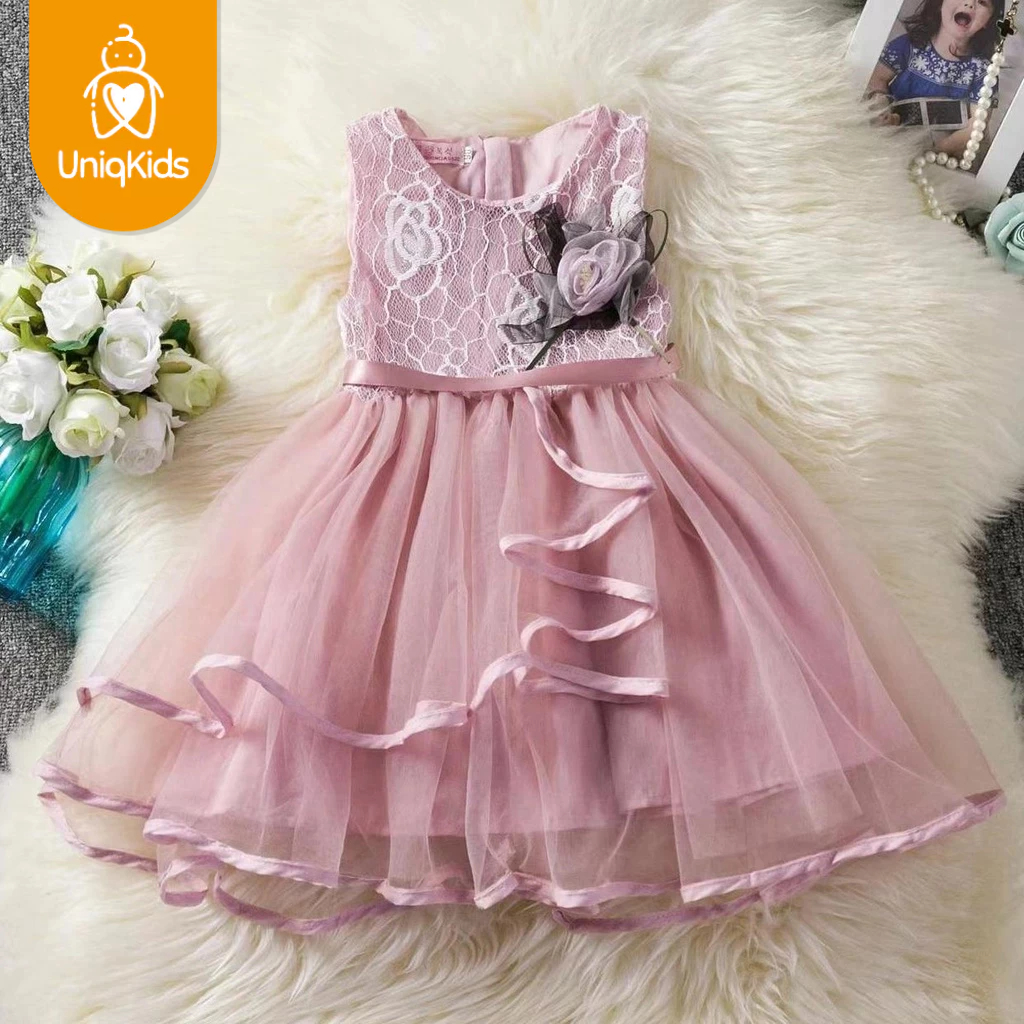 Uniqkids Cute Baby Girl Dress Birthday Dress Kids Clothes Party