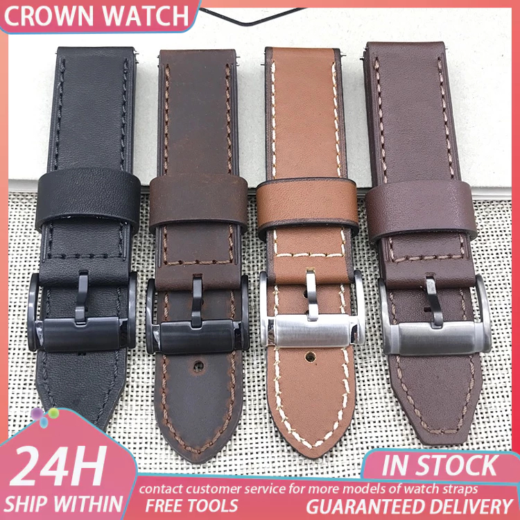 For Fossil Watch Band Genuine Leather Strap Soft Fit 22mm 24mm Fs4656 Fs4682 Fs5586 Watch Accessories Quick Release Shopee Philippines