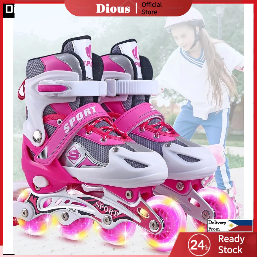 【Ready Stock】Roller Skates Led Flash Skate Shoes Children's Outdoor
