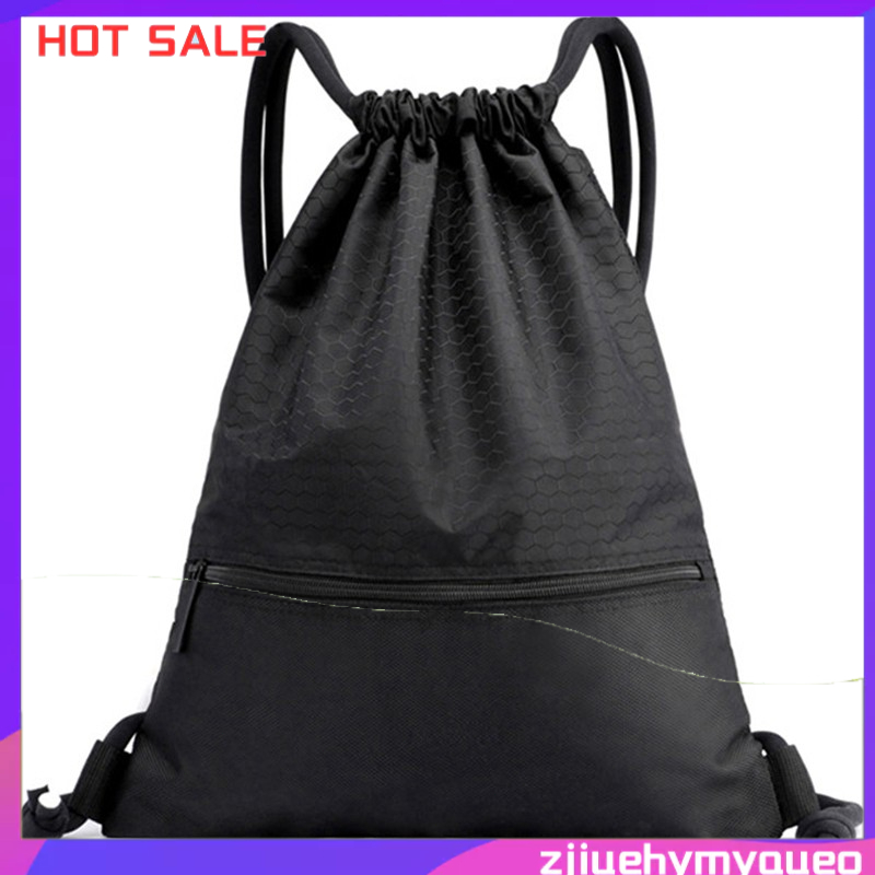 Ready/COD Outdoor Nylon Black Ultralight Backpack Bag String Drawstring ...