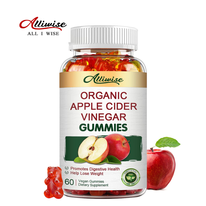 ALLIWISE Organic Apple Cider Gummies for Weight Loss Acv Gummies with Vitaminb Reduce Bloating