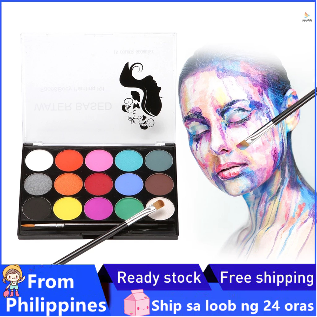 Face Paint Kit Professional Water Based Body Paint 15 Colors Washable ...