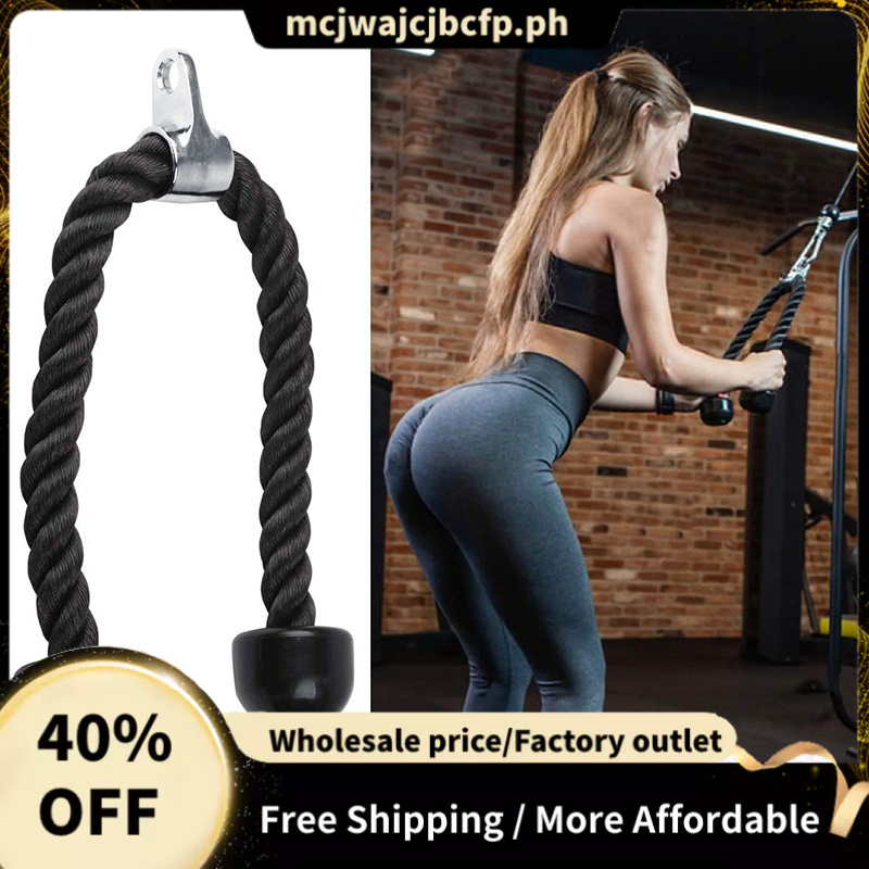 Heavy Duty Tricep Pull Down Rope 36 Inches with Snap Hook, Fitness ...