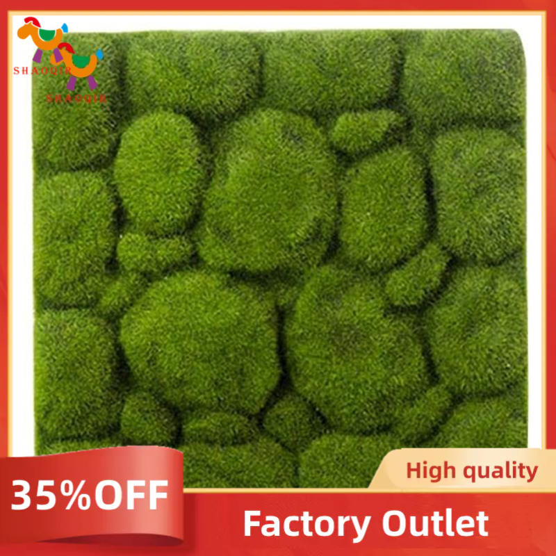 Grass Mat Stone Shape Indoor Green Artificial Lawns Turf Carpets Fake