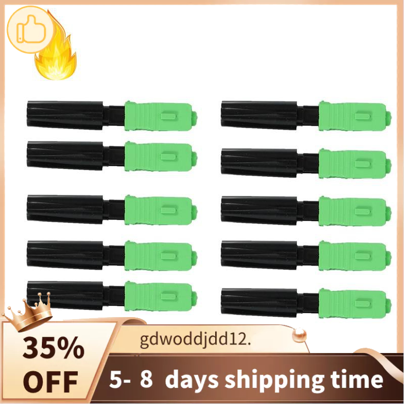 Superior 10pcs Ftth Embedded Quick Connector SC/APC Green Plastic Fiber ...