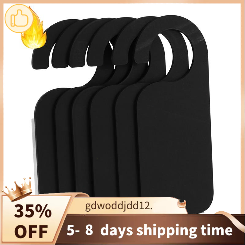 Superior 6 Pcs Wooden Door Sign Hanger Mini DoubleSided Wood Blackboard Chalkboard Message