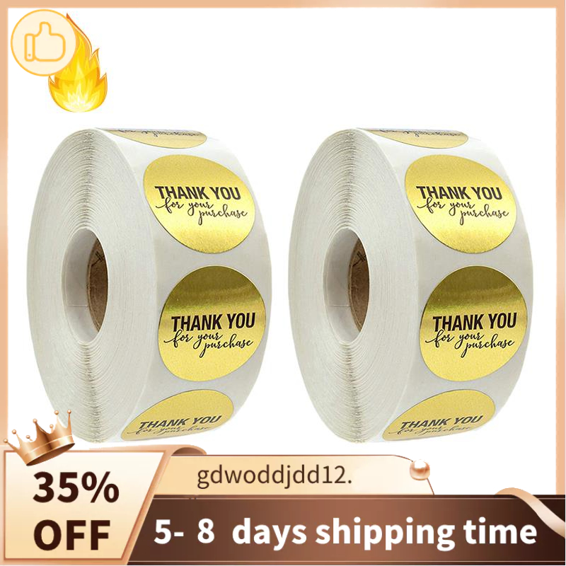 Superior 2 Roll1 Inch Round Gold Foil Thank You For Your Purchase ...
